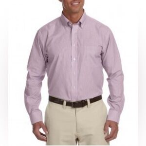 Chestnut Hill Merlot and White striped button up shirt size L